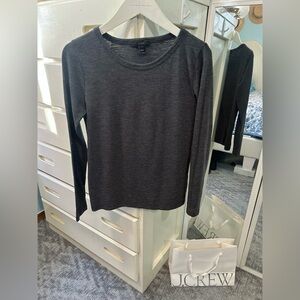 J. Crew Charcoal Long Sleeve Cotton Blend Layering Tee✨
